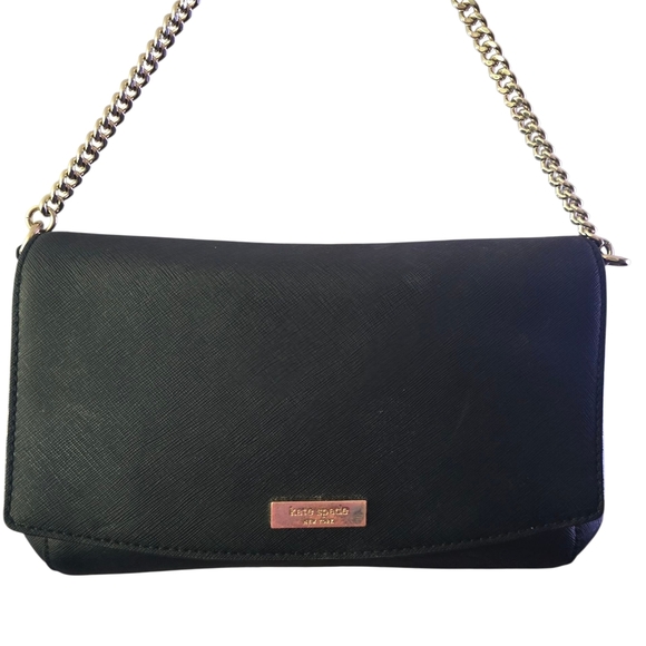 Kate Spade Black Crossbody Bag with Gold Chain *Preowned* - Picture 3 of 10